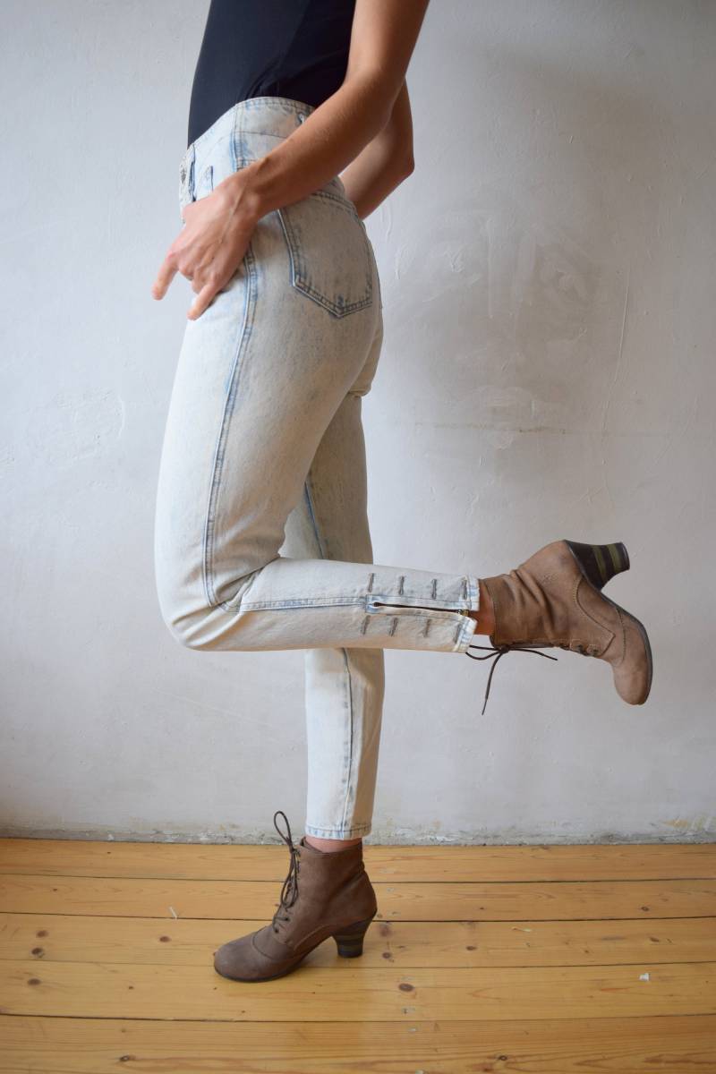 Vintage Hoch Taillierte Stonewashed Jeans, 90S Style | M von TumbleweedsATTiTUDE