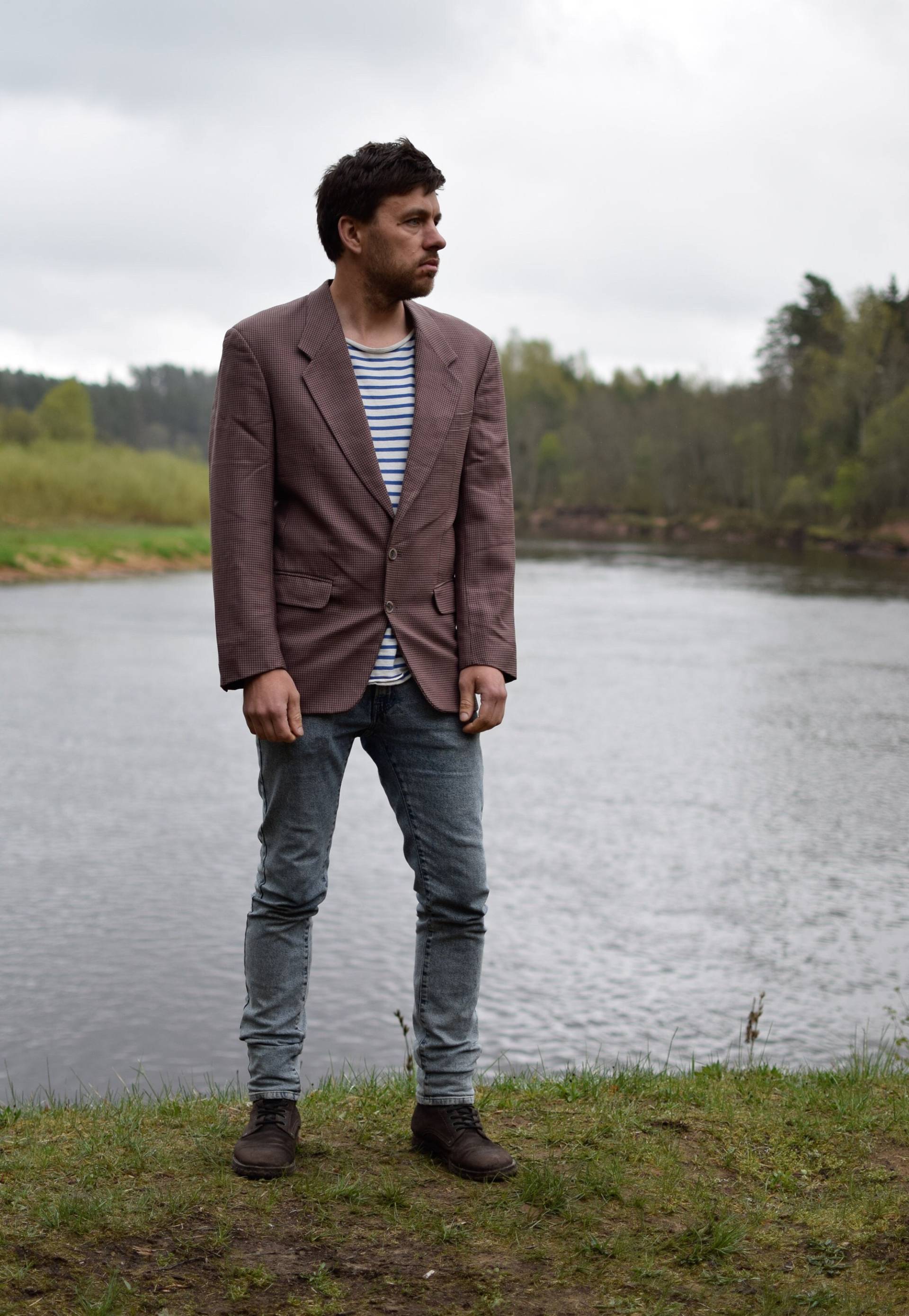 Vintage Woll-Sportmantel - 80Er Jahre Gemusterter Boho Blazer, Herren Medium von TumbleweedsATTiTUDE