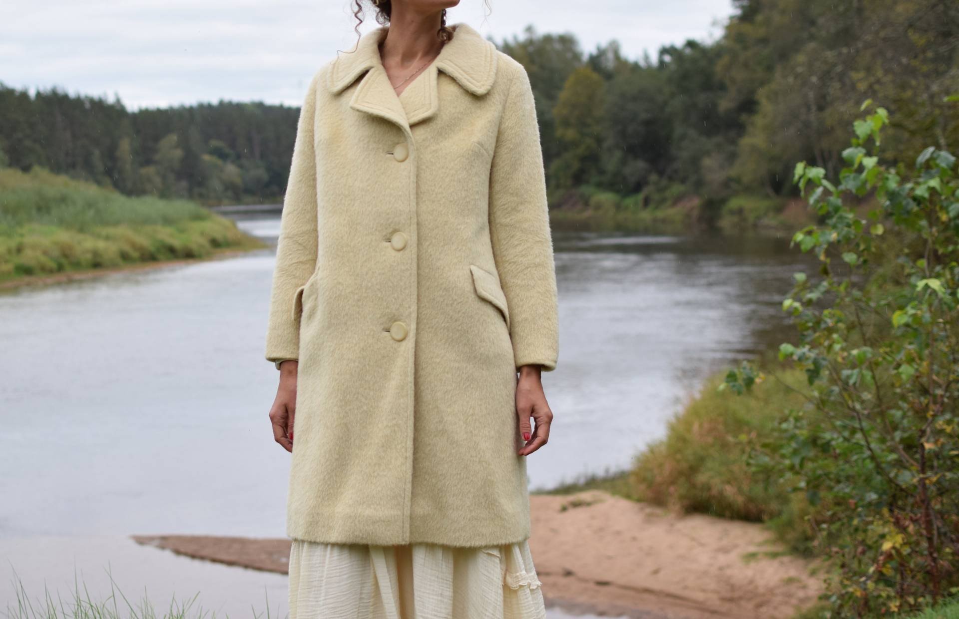 Wolllanger Wollmantel - Warmer 80Er Jahre Wintermantel Beige Damen von TumbleweedsATTiTUDE
