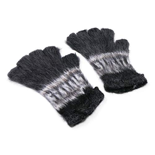 Tumia LAC 100% Alpaka Fingerlose Handschuhe - Handgefertigt in Bolivien - Dunkelgrau von Tumia LAC