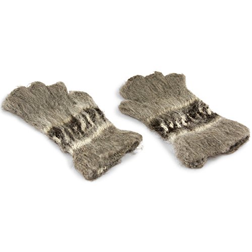 Tumia LAC 100% Alpaka Fingerlose Handschuhe - Handgefertigt in Bolivien - Hellgrau von Tumia LAC