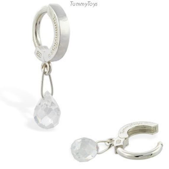 Designer Schmuck Elegante Kleine Kristall Tropfen in Nickel Frei Sterling Silber Tummytoys® von TummyToys