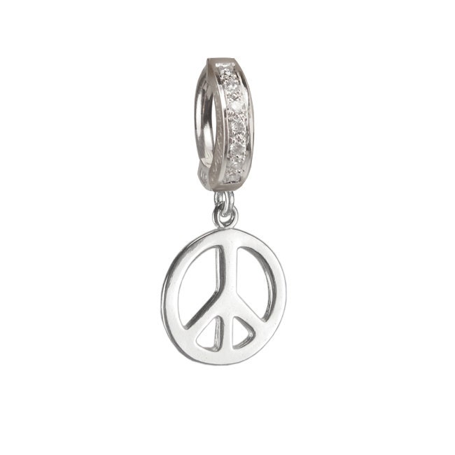 sterling Silber Peace Zeichen Bauch Ring Cz Clicker Verschluss von TummyToys