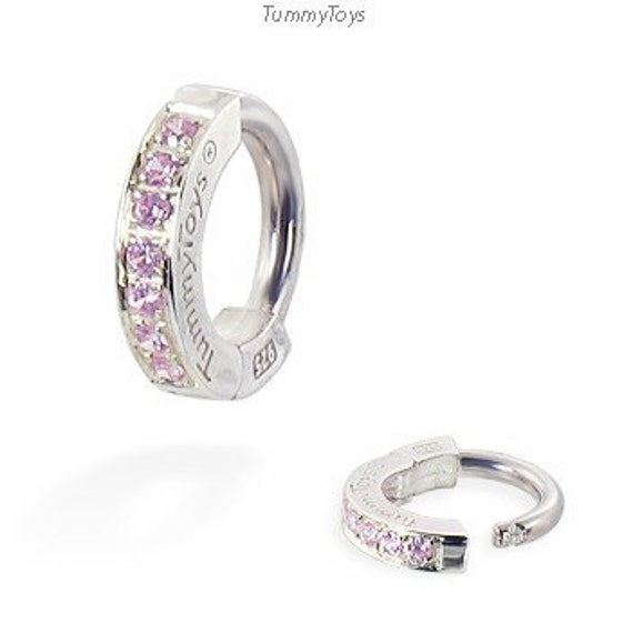 sterling Silber Bauch Ring Hellrosa Cz, 14G Nabelschmuck von TummyToys