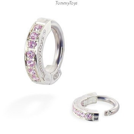 sterling Silber Bauch Ring Hellrosa Cz, 14G Nabelschmuck von TummyToys