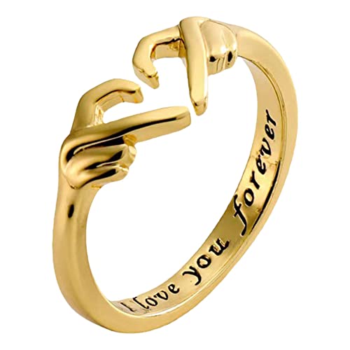 Claddagh Damen Ringe 925 Silber Ich liebe dich für immer, Einstellbare Größe Claddagh Herz Mama Tochter Ringe Geschenke für Teenager Mädchen Frauen Her von Tumotsit