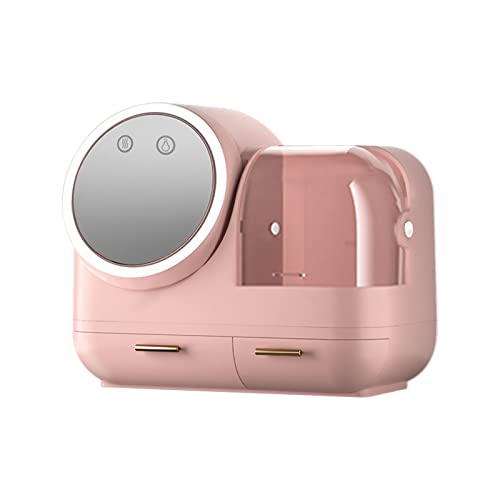 Kosmetik-Aufbewahrungsbox mit beleuchtetem Schminkspiegel, moderner kosmetischer Organizer mit Schminkspiegel verstellbar, Kosmetikkoffer mit 360 Grad drehbarem Spiegel für Mädchen und Frauen von Tumotsit
