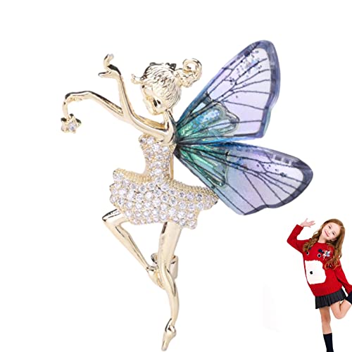 Schmetterling Fee Brosche,Tanzende Fee Broschen Für Frauen Frauen | Mode Bunte Engel Flügel Pins Accessoires Weihnachtsschmuck Geschenk Tumotsit von Tumotsit