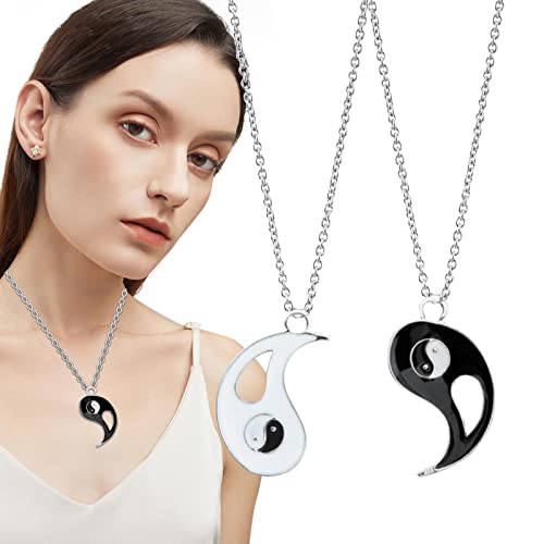 Schwarze und weiße Halskette - 2pcs modische Tai Chi Anhänger Halskette Halskette, Paar Kette Spiel Freundschaft Halskette Set für Freund Freundin Valentinstag Schmuck Geschenk Tumotsit von Tumotsit