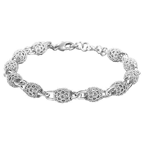 Tumotsit Hohles Armband – versilberte Hohlkette | Charm Bracelet, Brosche Armbänder, Schmuck für Frauen und Mädchen von Tumotsit