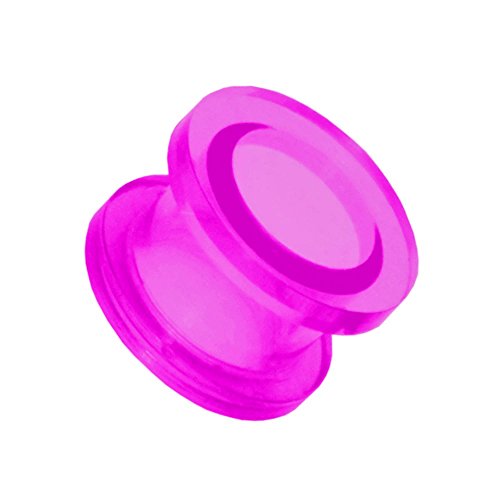 Tumundo® 1 Flesh Tunnel Plug Ohrstecker Schraubbar Dehnstab Piercingschmuck Damen Herren Transparent Durchsichtig Acryl, Farbe:lila - 4mm von Tumundo