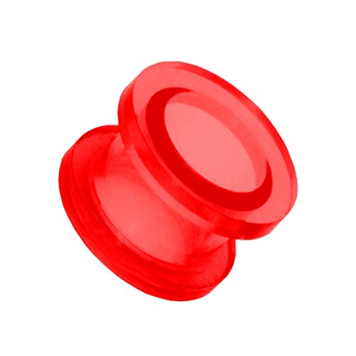 Tumundo® 1 Flesh Tunnel Plug Ohrstecker Schraubbar Dehnstab Piercingschmuck Damen Herren Transparent Durchsichtig Acryl, Farbe:rot - 10mm von Tumundo