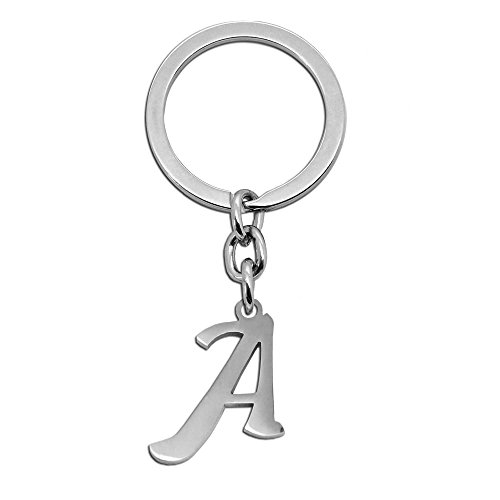 Tumundo® 1 Schlüsselanhänger Buchstabe Alphabet Buchstaben Schlüsselring Silbern Golden Schwarz Edelstahl Schlüssel Name, Variante_:A - silbern von tumundo