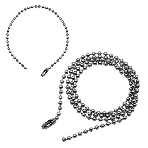 Tumundo Kugelkette Ø 2,4mm Halskette für Anhänger Dog Tag Anhänger Edelstahl-Kette Oder Set Mit Armband Damen Herren Silbern, Modell:Kette - 60cm + Armband von Tumundo