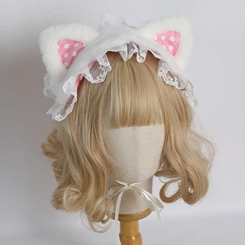 Halloween Süße süße Lolita Süßigkeiten Katze Fuchsohren Haarband Cosplay Kostüm Party Plüsch Requisiten Kopfschmuck (weiß) von Tunbuy