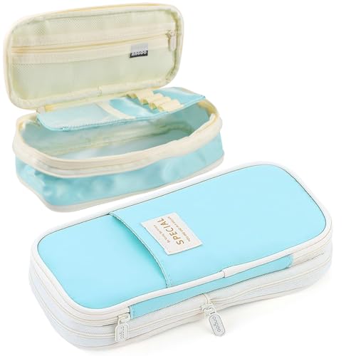 Mäppchen Mädchen Teenager,Erweiterbar Mäppchen,22*11 cm Federmäppchen Groß Kapazität mit 3 Großer Fächer,Studenten Mäppchen Bleistifthalter Stehbleistiftbeutel für Mädchen Teenager Schule & Büro von Tundwhite