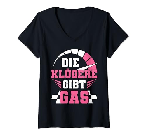 Auto Tuner Girl, KFZ Mechaniker, Racing Car, Frau Tuning T-Shirt mit V-Ausschnitt von Tuner Turbo Rennauto Geschenke Auto Tuning Treffen