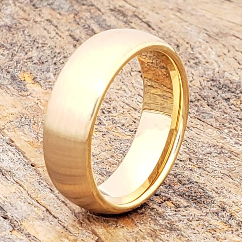 Goldring Wolframring, Einfacher Goldring, Herrenring, Ehering Herren, Ringe Für Männer, Wolframring Gold von TungstenRingsFM