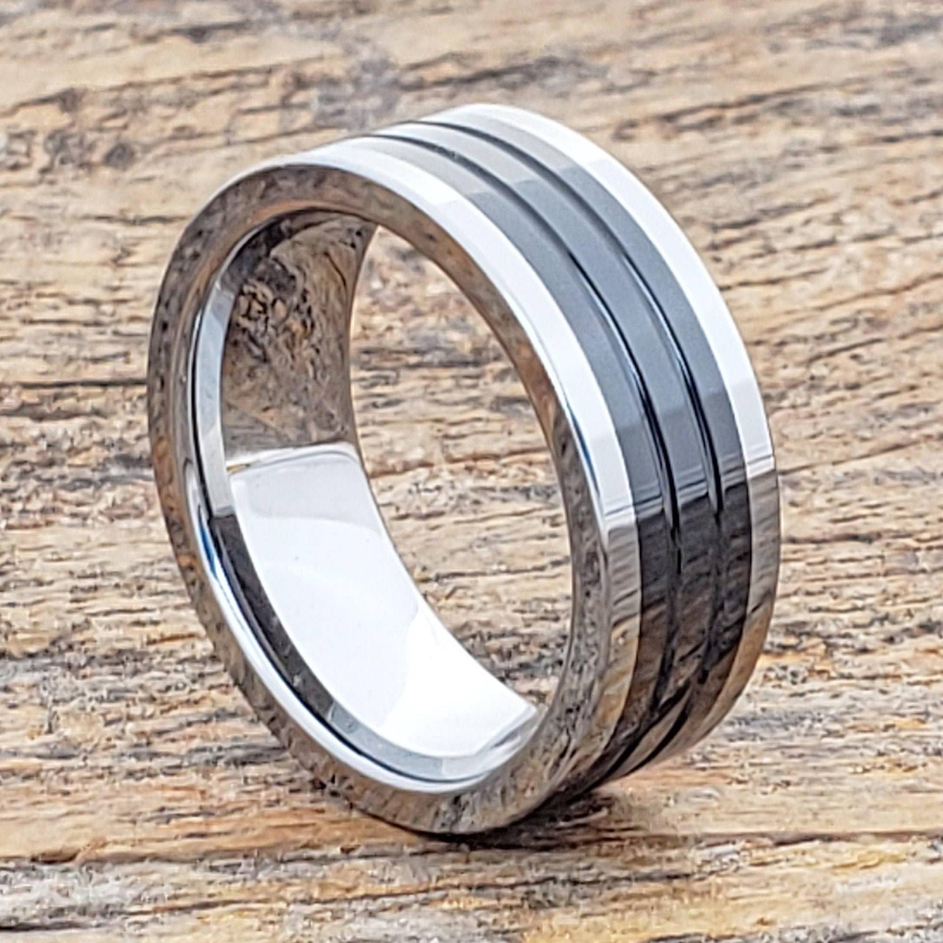 Herren Wolframring, Herrenring, Herrenschmuck, Herrenring Leicht, Herrenschmuck von TungstenRingsFM