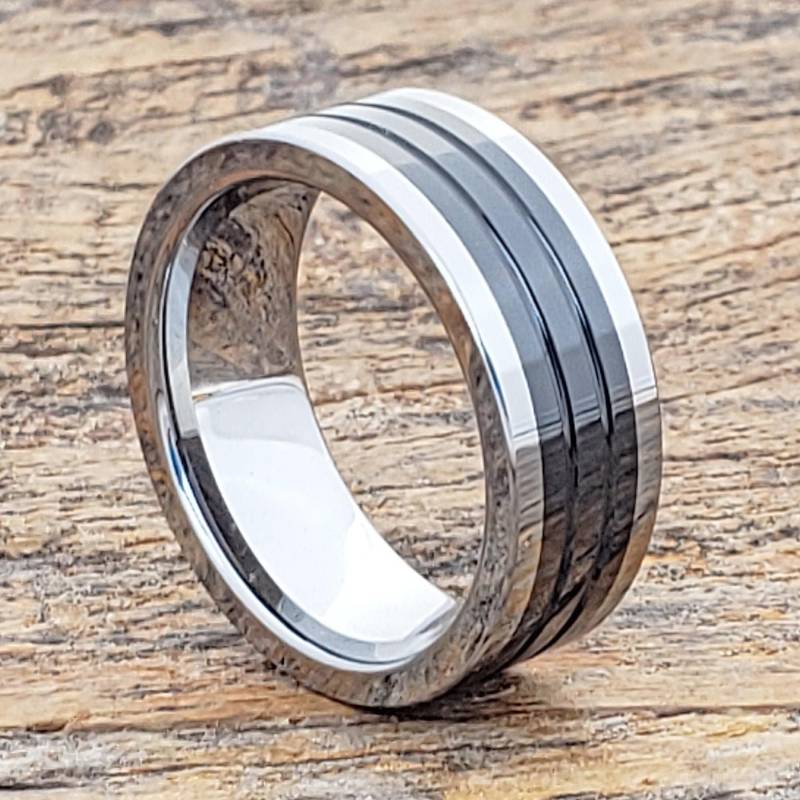 Herren Wolframring, Herrenring, Herrenschmuck, Herrenring Leicht, Herrenschmuck von TungstenRingsFM