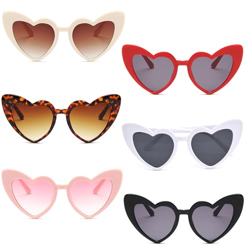 Tuofang 6 Stück Herz Sonnenbrille, Damen Herzbrille, Herzen Sonnenbrillen Set Vintage Herzform Party Brille, Lustige Sonnenbrille für Damen Frauen Tuofang 6 Stück Herz Sonnenbrille, Damen Herzbrille, Herzen Sonnenbrillen Set Vintage Herzform Party Brille, Lustige Sonnenbrille für Damen Frauen von Tuofang