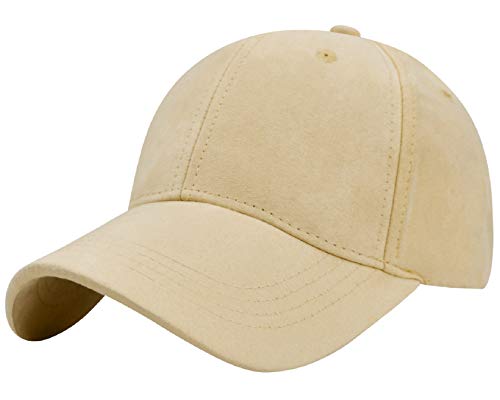 Tuopuda Baseball Cap Herren Damen Sport Kappe 6-Panel Unisex Basecap Outdoor Retro Mütze Reine Farbe Baseboard Baseballkappe Verstellbar einfarbige Baseballmütz Basecap Sommer Trucker Hut, Beige von Tuopuda