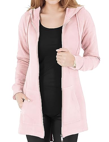 Tuopuda Damen Mantel Langarm mit Kapuze Zip Hoodie Jacke, Kapuzenjacke mit Reißverschluss, Pullover Geschenk für Frauen von Tuopuda