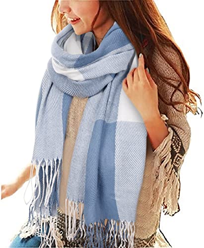 Tuopuda Damen Schal Kariert Pashmina XXL Stolen übergroßer Herbstschal Winterschal Karo Tartan Schultertuch Plaid Deckenschal Modeschal Weicher Warmer Oversized Fransen Poncho, U, Einheitsgröße von Tuopuda