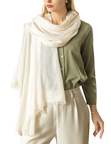 Tuopuda Damen Schal Stola Festlich Elegante Scarves Muslim Kopftuch Halstuch Hijab Umschlagstuch für Abendkleid Braut Hochzeit Sonnenschutz Frühling Sommer Herbst Winter Geschenk 195 x 95CM, Beige von Tuopuda