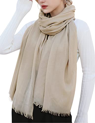 Tuopuda Damen Schal Stola Festlich Elegante Scarves Muslim Kopftuch Halstuch Hijab Umschlagstuch für Abendkleid Braut Hochzeit Sonnenschutz Frühling Sommer Herbst Winter Geschenk 195 x 95CM, Khaki von Tuopuda