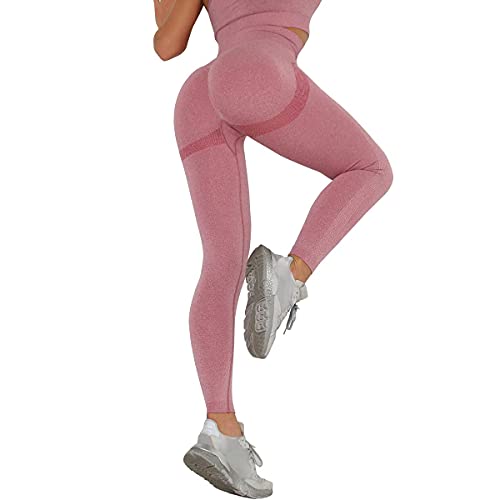 Tuopuda Leggings für Damen Hohe Taille Leggins Blickdicht Elastische Sporthose mit Bauchkontrolle Sportleggins Lang Strumpfhosen Yogahose Laufhose Tights für zum Laufen Radfahren Fitness, Weinrot, S von Tuopuda