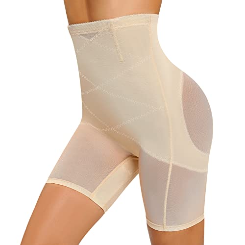 Tuopuda Miederhose Damen Bauchweg Figurformender Bequem und Atmungsaktiv Bauch Weg Unterwäsche Skims Body für Frauen, Beige, XL von Tuopuda