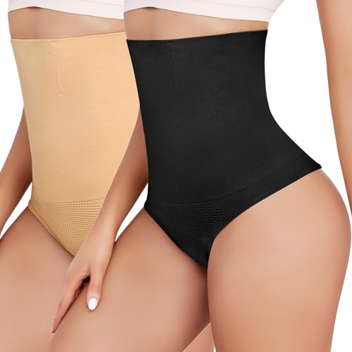 Tuopuda Miederhose Damen Bauchweg Figurformender Slip Bauch Weg Unterwäsche Formslip Unterbauch Shapewear, Schwarz + Beige, M von Tuopuda