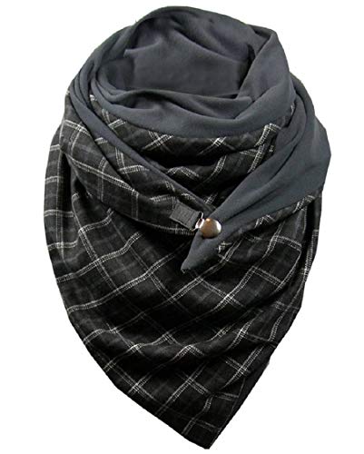 Tuopuda Schal Damen Herren Winterschal Polyester Dreieckstuch Warme Deckenschal mit Knopf übergroßer Soft Wrap Winter Dreiecksschal Poncho Damenschal Herbstschal Halstüche von Tuopuda