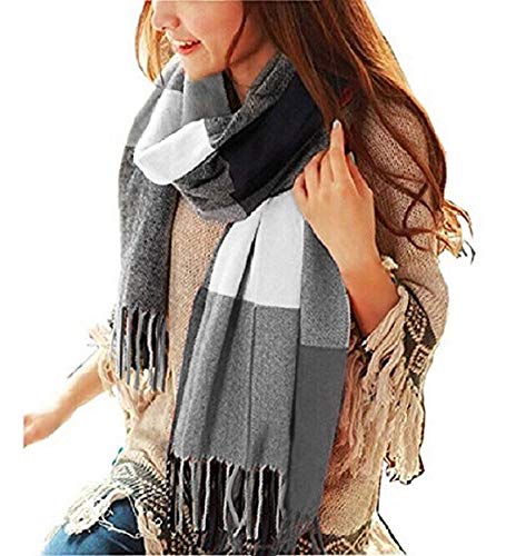 Tuopuda Schal Damen Oversized Kaschmir Schal Kariert Deckenschal Winterschal Herbstschal Modeschal Weicher Warmer Für Herbst Winter Fransen Poncho, B, 60 * 200CM von Tuopuda