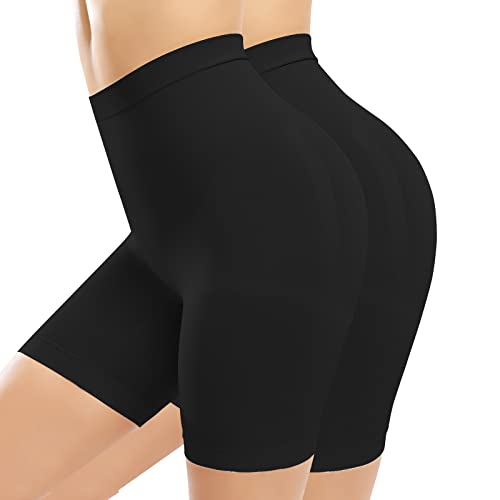 Tuopuda Shapewear Damen Bauchweg, Miederhose für Frauen Nahtlose Shapingpants Radlerhosen mit Bein Miederpants, Schwarz *2, L von Tuopuda