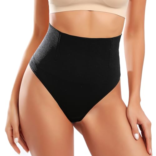 Tuopuda Shapewear Damen Bauchweg Unterhose Mieder String Tanga Slip Miederhose Mittlere Taille Miederslip Figurformende Shaping Unterwäsche Miederpants Nahtlos Body Shaper, Schwarz, M von Tuopuda