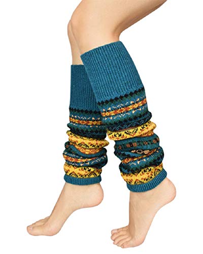 Tuopuda Stulpen Damen Lange Winter Legwarmer Böhmischer Stil Beinstulpen Gestrickt Verdicken Beinwärmer Overknee Strümpfe 1/2 Paar Tanzen Strumpf Knit Crochet Socken Weihnachtsstrumpf, Blau 1 Paar, von Tuopuda