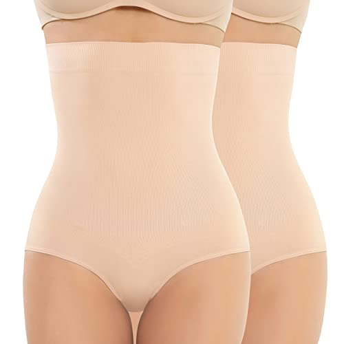 Tuopuda Shape Unterhose Damen Bauchweg Miederpants Shapewear Nahtlose Formende Miederhose, Beige *2, XXL von Tuopuda