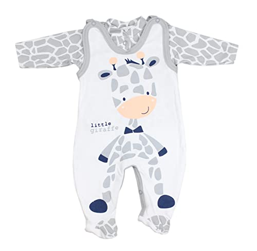 TupTam Baby Mädchen Jungen Strampler mit Langarmshirt Aufdruck Spruch 2 teilig, Farbe: Giraffe, Größe: 62 von TupTam