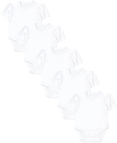 TupTam Baby Body Mädchen 5er Set – Kurzarm Wickelbody aus Baumwolle mit Print, Atmungsaktiv und Hautfreundlich, Farbe: Uni Weiß, Größe: 62 TupTam Baby Body Mädchen 5er Set – Kurzarm Wickelbody aus Baumwolle mit Print, Atmungsaktiv und Hautfreundlich, Farbe: Uni Weiß, Größe: 62 von TupTam
