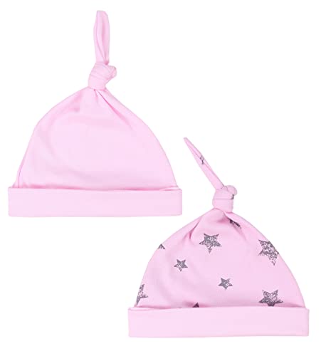 TupTam Baby Erstlingsmütze Knoten Mütze für Jungen Mädchen Neugeborene 2er Pack, Farbe: Farbenmix 1, Größe: 40-44 von TupTam