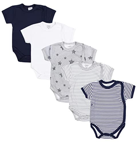 TupTam Baby Jungen Kurzarm Wickelbody Baumwolle Body 5er Set, Farbe: Farbenmix 4, Größe: 68 von TupTam