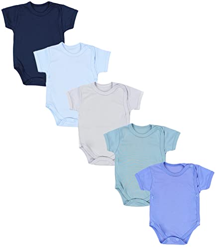 TupTam Baby Jungen Kurzarm Wickelbody Baumwolle Body 5er Set, Farbe: Farbenmix 10, Größe: 80 von TupTam