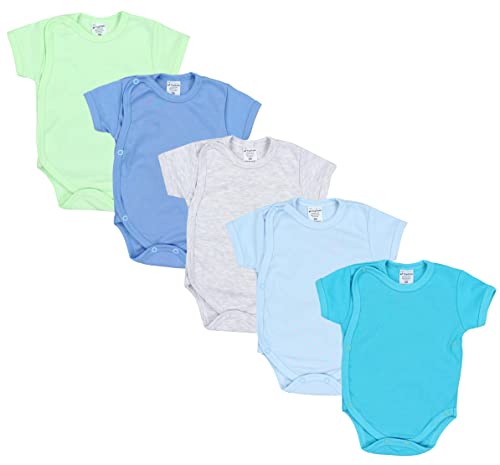 TupTam Baby Jungen Kurzarm Wickelbody Baumwolle Body 5er Set, Farbe: Farbenmix 2, Größe: 50 von TupTam