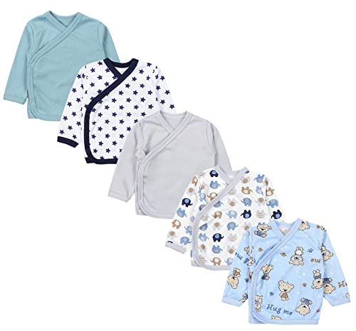 TupTam Baby Jungen Langarm Wickelshirt Baumwolle 5er Set, Farbe: Mehrfarbig 10, Größe: 50 von TupTam