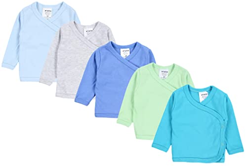 TupTam Baby Jungen Langarm Wickelshirt Baumwolle 5er Set, Farbe: Mehrfarbig 5, Größe: 68 von TupTam