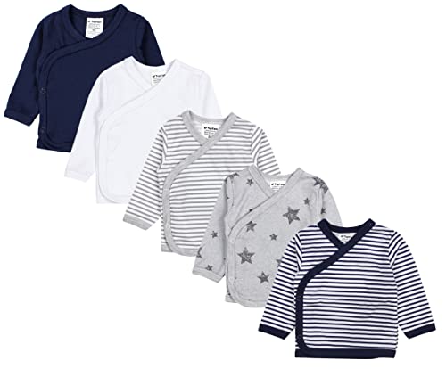 TupTam Baby Jungen Langarm Wickelshirt Baumwolle 5er Set, Farbe: Mehrfarbig 8, Größe: 62 von TupTam