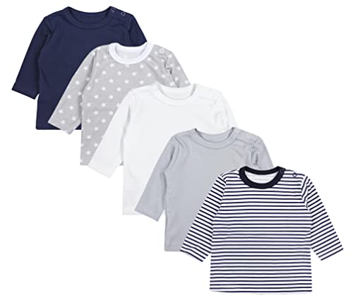 TupTam Baby Jungen Langarmshirt 5er Pack, Farbe: Farbenmix 1, Größe: 104 von TupTam