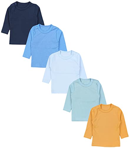 TupTam Baby Jungen Langarmshirt 5er Pack, Farbe: Farbenmix 7, Größe: 56 von TupTam